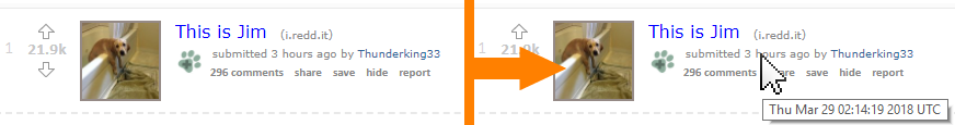 Reddit timestamp tooltip